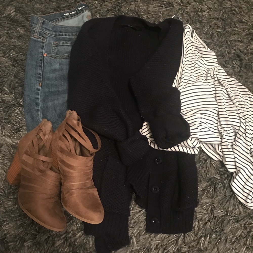 Navy Blue Button Up Sweater